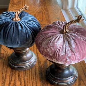 Jumbo Sized Velvet Pumpkins; Farmhouse Fall Decor, Thanksgiving Home Decor