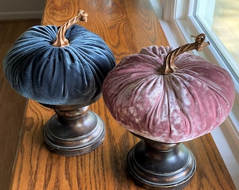 Jumbo Sized Velvet Pumpkins; Farmhouse Fall Decor, Thanksgiving Home Decor