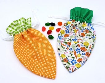 Bolsa de zanahoria para golosinas; Bolsa de golosinas de Pascua; Bolsa de golosinas con cordón; Bolsa de golosinas de Pascua para niños
