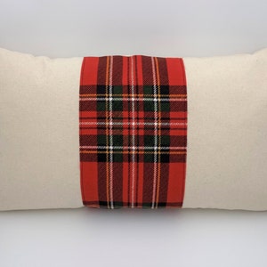Housse d’oreiller de Noël avec Red Stewart Plaid Center