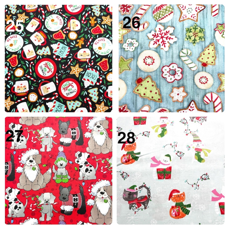 Reusable Christmas Fabric Gift Bag in several different patterns, Drawstring Holiday Wrap Santa Sacks, Jumbo size 2.75 feet tall image 9