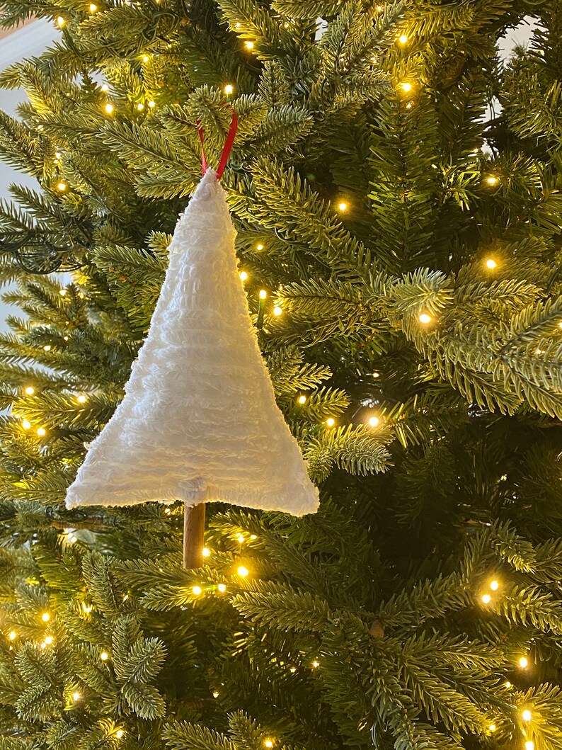 Vintage Chenille Christmas Tree Ornament With Cinnamon Stick Etsy
