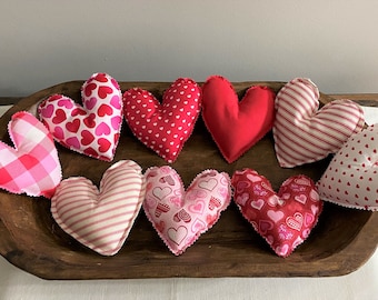 Fabric Stuffed Heart: Valentines Day Tiered Tray Decor