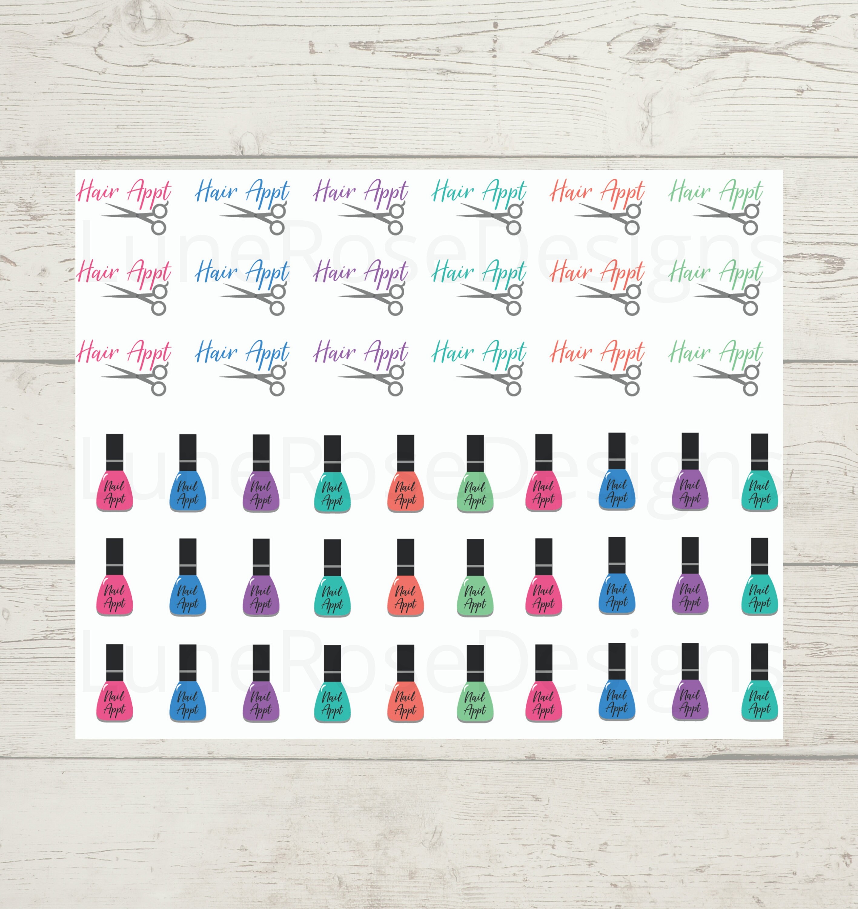 Hair Appointment/Nail Appointment Reminder Planner Stickers Etsy