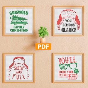 Christmas Cross Stitch Pattern Bundle, Christmas Cross Stitch, Quote Cross Stitch,Merry Christmas cross stitch,PDF Pattern,Stitch Typography