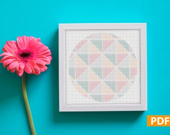 Geometric Abstract Cross Stitch Pattern, Geometric Cross Stitch, Modern Cross Stitch, PDF Pattern,Stitch Typography, Abstract cross stitch