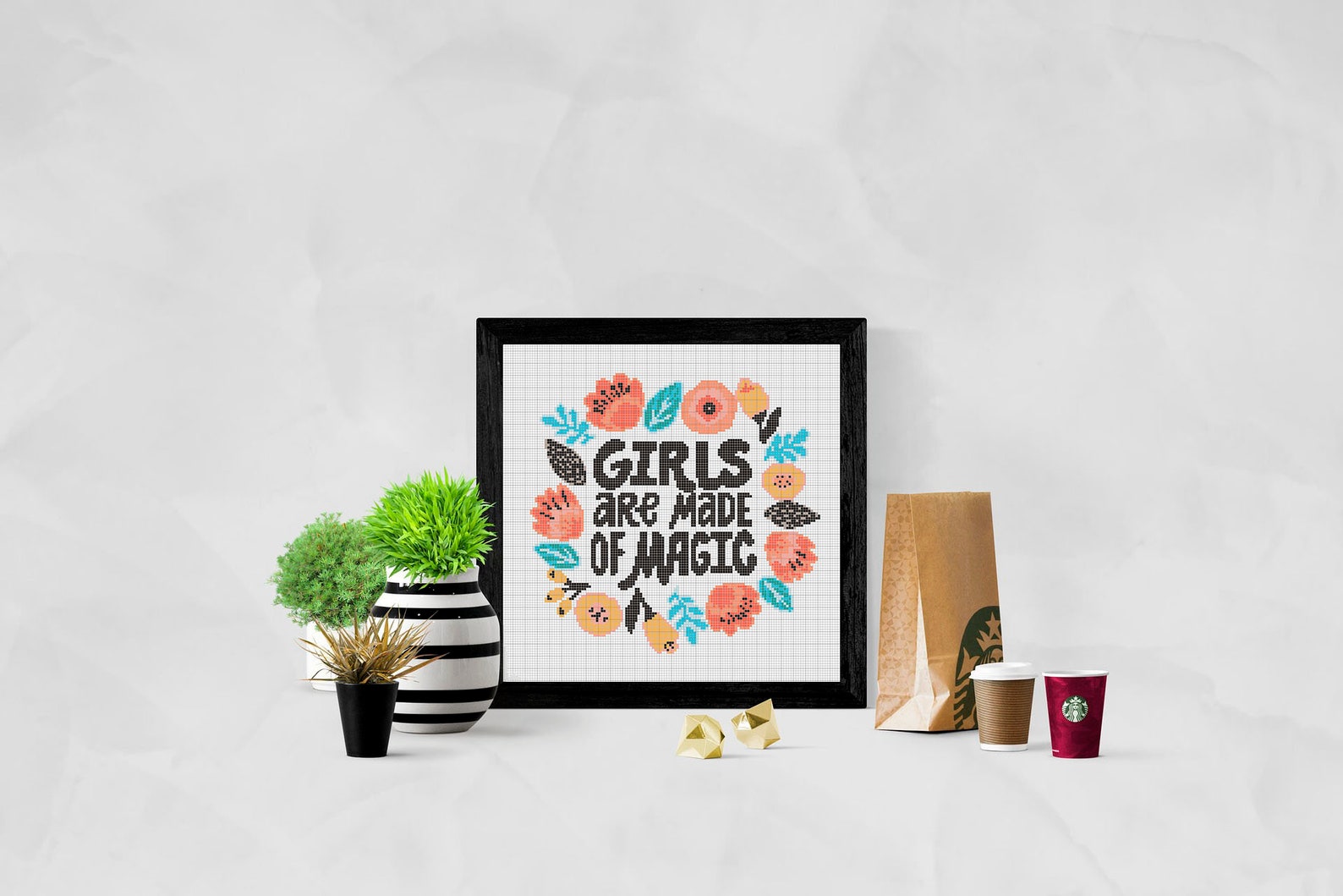 Girls Are Made of Magic Cross Stitch Pattern Motivational - Etsy
