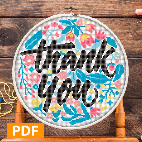 Cross Stitch Thank You Patterns - Etsy