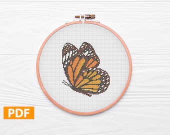 Butterfly Cross Stitch Pattern, Butterfly Embroidery, Butterfly Stitch, Modern Cross Stitch, PDF Pattern, Stitch Typography, PDF Stitch