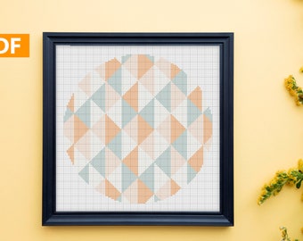 Abstract Cross Stitch Pattern, Geometric Cross Stitch, Modern Cross Stitch, PDF Pattern,Stitch Typography, Abstract cross stitch