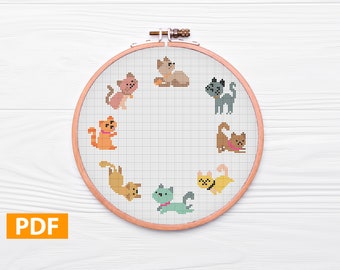 Cute Cats Cross Stitch Pattern, Pet Cross Stitch, Cross Stitch Quote,PDF Chart,Catcross stitch, PDF Pattern, Cats pattern