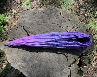 Synthetic dreadlocks extensions,  dreads shades of violet purple and pink ,  Festival Rave