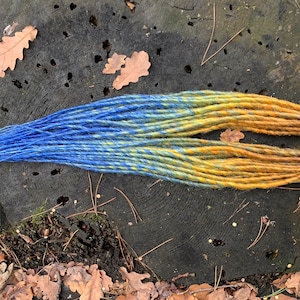 Yellow to blue ombre  dreadlocks extensions DE or SE set