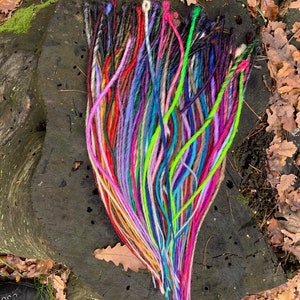 single ended rainbow mix dreads