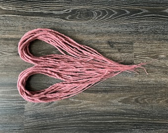 Rose pink synthetic dreadlocks double ended or single ended extensions