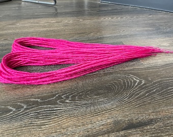Pink synthetic dreadlocks double ended or single ended extensions