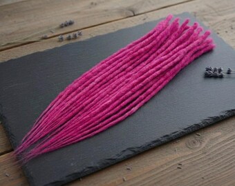 Double ended pink synthetic dreadlocks