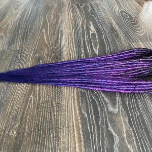 Purple synthetic dreads extensions set of dreads