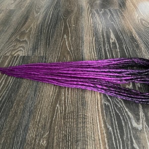 Black to purple synthetic dreadlocks double ended or single ended extensions