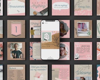 40 Instagram Post Canva Templates for Authors - Bubble Pop - Chick Lit & Romance