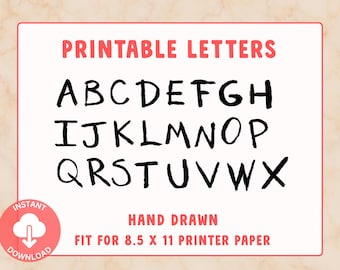 Alphabet Wall Letters Party Printable, Instant Digital Download