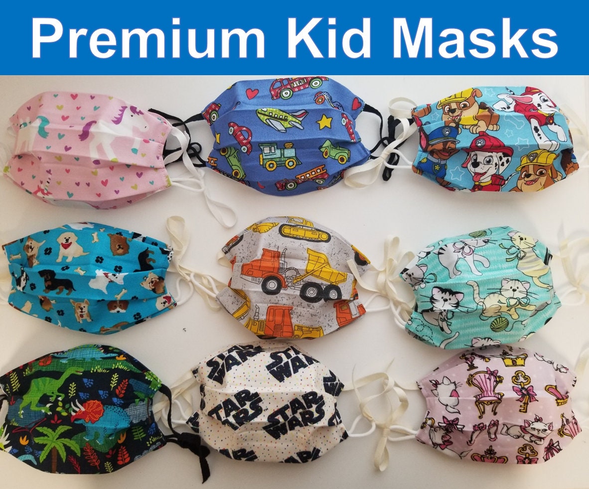 KIDS FACE MASK- Cute and Fun Patterns for Boys and Girls - Character …