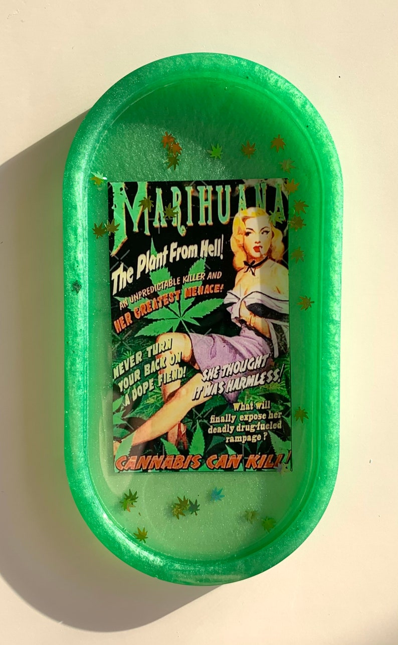 Vintage Poster Pin Up Girl Marijuana Joint Rolling Tray Weed | Etsy