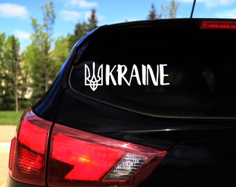 Ukraine Trident Decal, Stand With Ukraine Decal