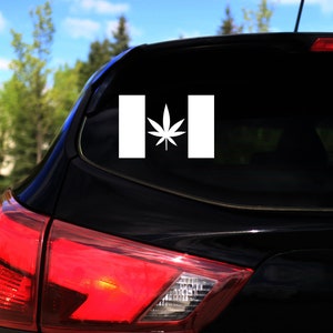 Canadian Pot Leaf Flag Decal, Marijuana Flag, Car Sticker, Laptop Sticker, Window Sticker