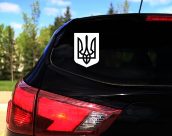 Ukraine Gold Trident Coat Of Arms Decal, I Stand With Ukraine