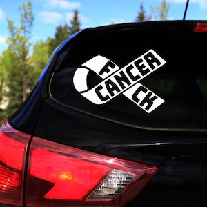F Cancer Awareness Ribbon Decal, Awareness Decal, Support Ribbon Decals, Remembrance,
