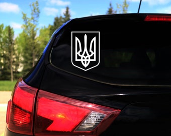 Naklejka na herb Ukrainy Złoty Trójząb, Stoję z Ukrainą