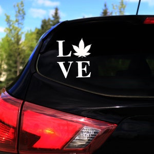 Canadian Pot Leaf Flag Decal, Marijuana Love, Car Sticker, Laptop Sticker, Window Sticker