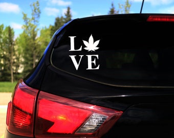 Canadian Pot Leaf Flag Decal, Marijuana Love, Car Sticker, Laptop Sticker, Window Sticker