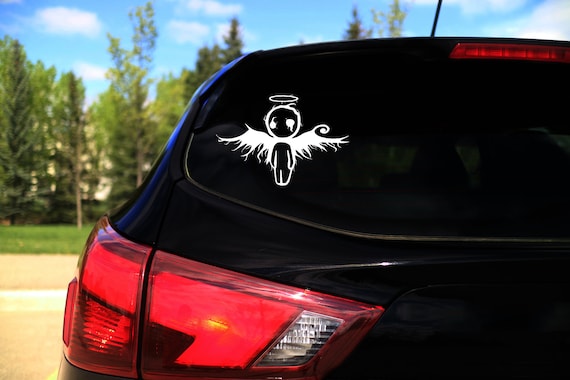 Holographic Oil Slick Chrome Gothic Fallen Angel Of Death Decal Sticker For Car Van