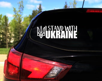 I Stand With Ukraine Trident Decal, Ukraine Decal