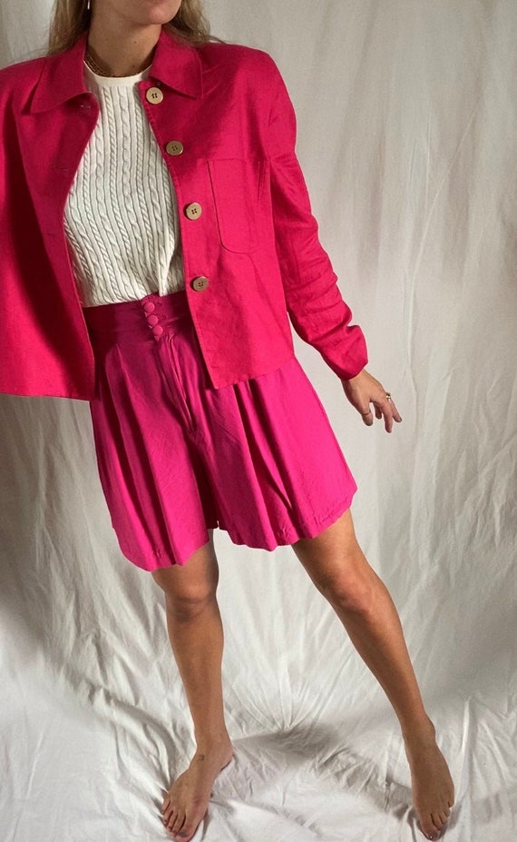 80s Hot Pink Linen Gem