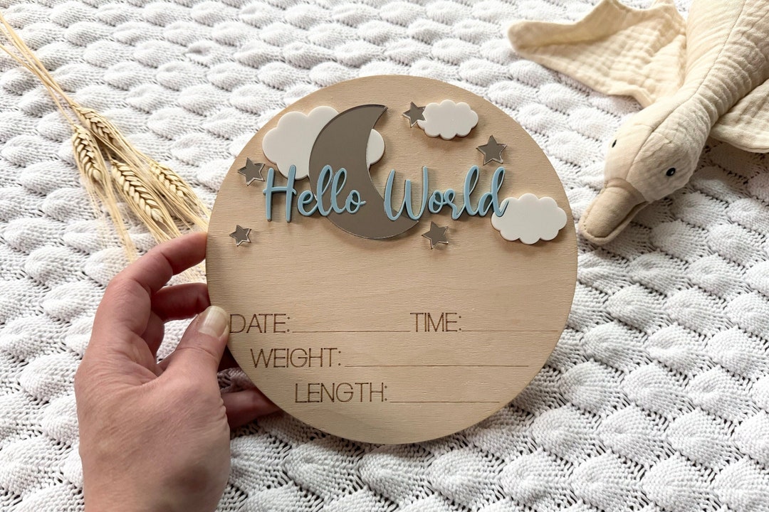Baby Announcement Sign Baby Announcement Disc Baby to the World