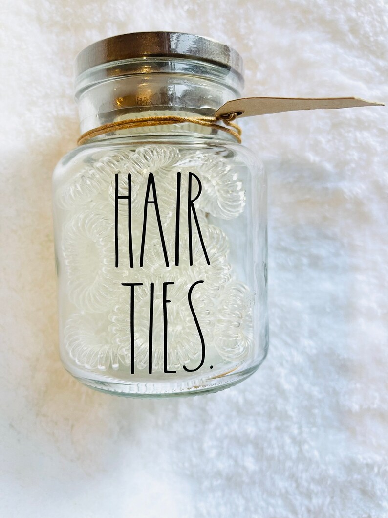 Hair Ties in Glass Container Rae Dunn Bobby Pins Jar Etsy