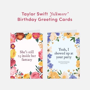 Taylor Swift Floral Folklore /Evermore Verjaardagskaarten