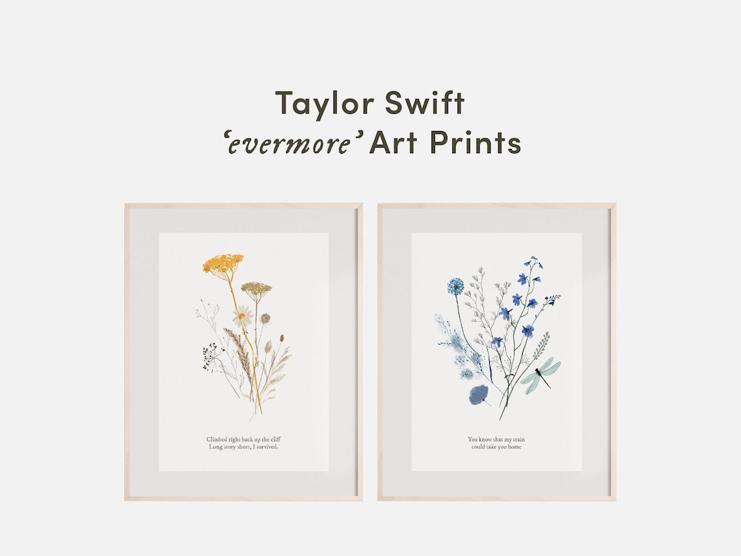 Taylor Swift Evermore Floral Art Prints Etsy