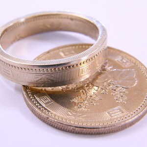 Japanese 500 Yen Coin Ring, Japanese 500 Yen, Yen Coin Ring, Japanese Ring, Japan Coins, Coin Ring, Anime, Sizes 8-12.5