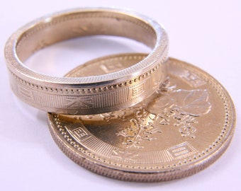 Japanese 500 Yen Coin Ring, Japanese 500 Yen, Yen Coin Ring, Japanese Ring, Japan Coins, Coin Ring, Anime, Sizes 8-12.5