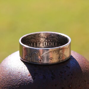 Kennedy Half Dollar, Clad, Half Dollar, Coin Ring, Polished Kennedy Half Dollars, United States Half Dollar Coin Ring, Liberty image 5