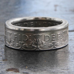 Two Shilling Coin Ring, Elizabeth II, Florin, Coin Ring, British Ring, Promise Ring, Victorian Style, Souvenir, FID-DEF, British Coins, Ring