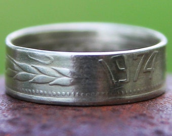 20 Stotinki Coin Ring, Coin Ring, Bulgarian Coin Ring, Foreign Coin Ring, 1974, Size 4 1/4