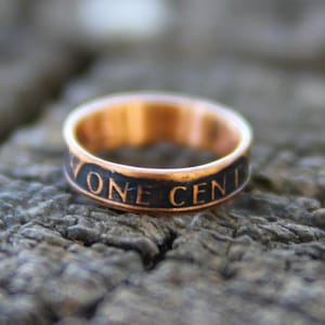 Penny Coin Ring, Lucky Penny, Pennies, Coin Ring, Promise Ring, Liberty, Freedom Ring, Patriotic Ring, US Jewelry, Penny Jewelry, Souvenir