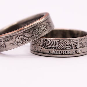 State Quarter Coin Rings, Quarter Dollars, State Quarters, Coin Ring, Promise Ring, Patriotic Ring, Jewelry, Souvenir, Gift Idea, Quarter,