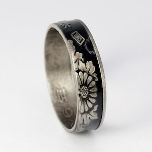 50 Yen Coin Ring, Japanese 50 Yen, Coin Ring, Japanese Ring, Japan Coin, Anime, Powder Coated, 50 Yen, Promise Ring, Kanji, Japanese Jewelry