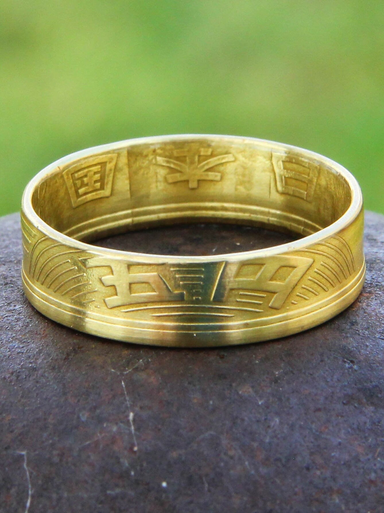 Japanese 5 Yen Coin Ring, Lucky Coin Ring, Anime Ring